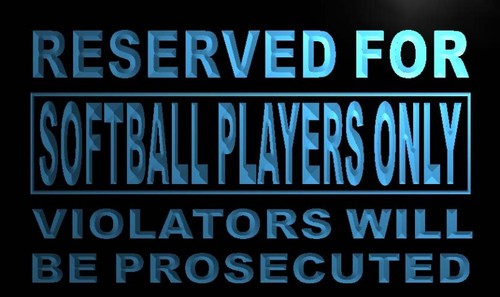 Reserved for Softball Players only Neon Sign
